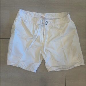 Sundek White Men's Swim Board Shorts with Drawstring